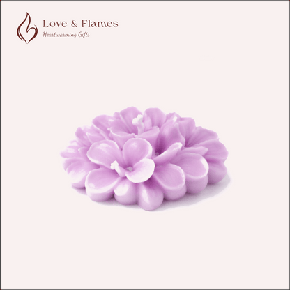 Floating Plumeria Frangipani Scented Candle Color Purple Lavender & Fragrance Lavender - Love & Flames