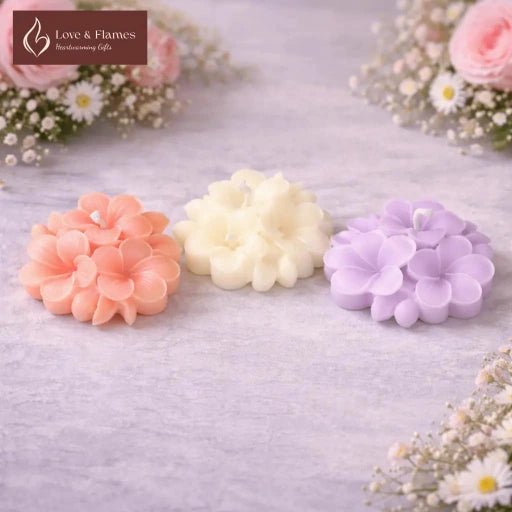 Floating Plumeria Frangipani Scented Candles – Water Floatable Floral Candles - Love & Flames