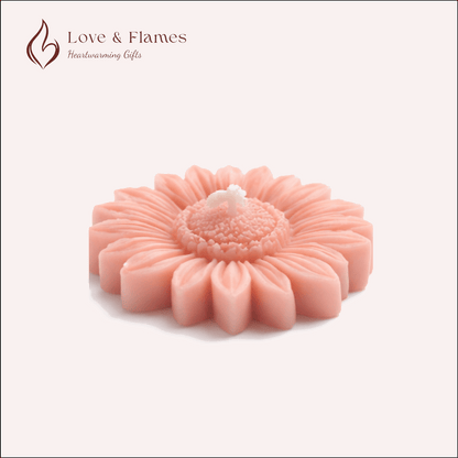 Floating Sunflower Scented Candle Color Pink Petal & Fragrance Rose - Love & Flames