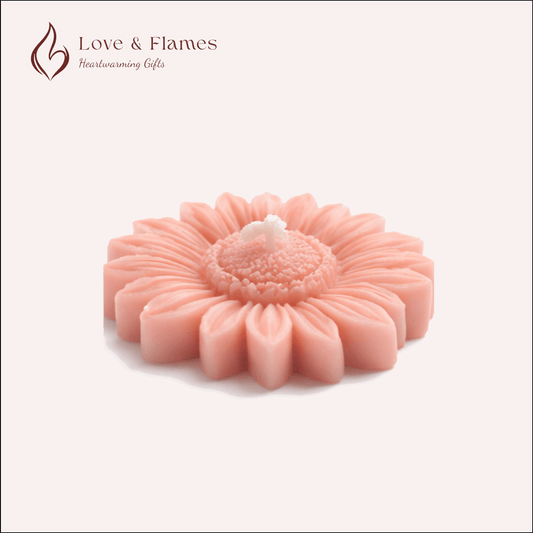 Floating Sunflower Scented Candle Color Pink Petal & Fragrance Rose - Love & Flames