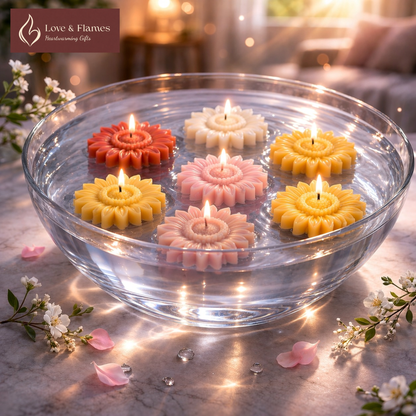 Floating Sunflower Scented Candle – Water Floatable Decorative Flower Candle - Love & Flames