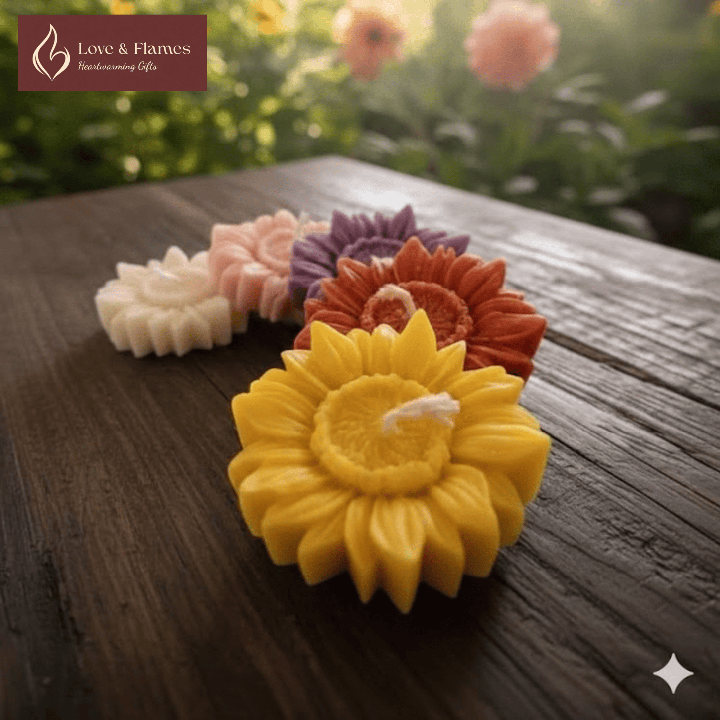 Floating Sunflower Scented Candle – Water Floatable Decorative Flower Candle - Love & Flames