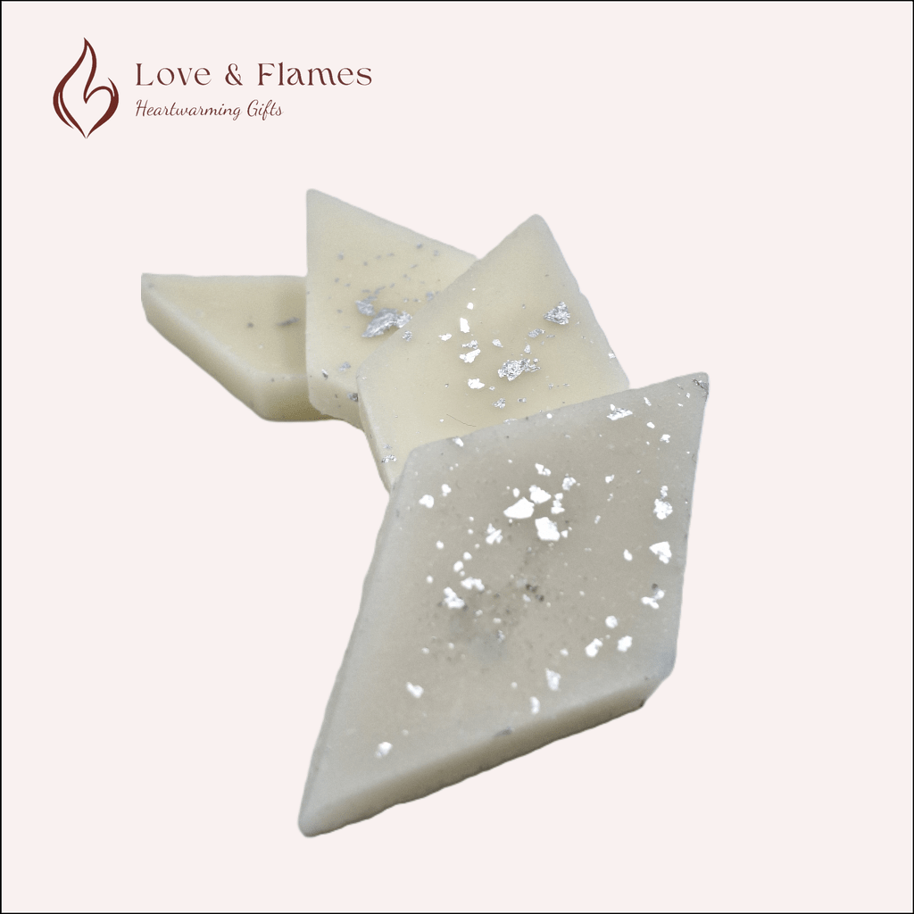 Kaju Katli Scented Candle Color White Ivory & Fragrance Vanilla - Love & Flames