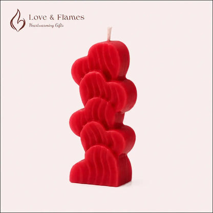 Love Heart Stack Scented Candles for Romantic Gifts & Home Décor - Love & Flames