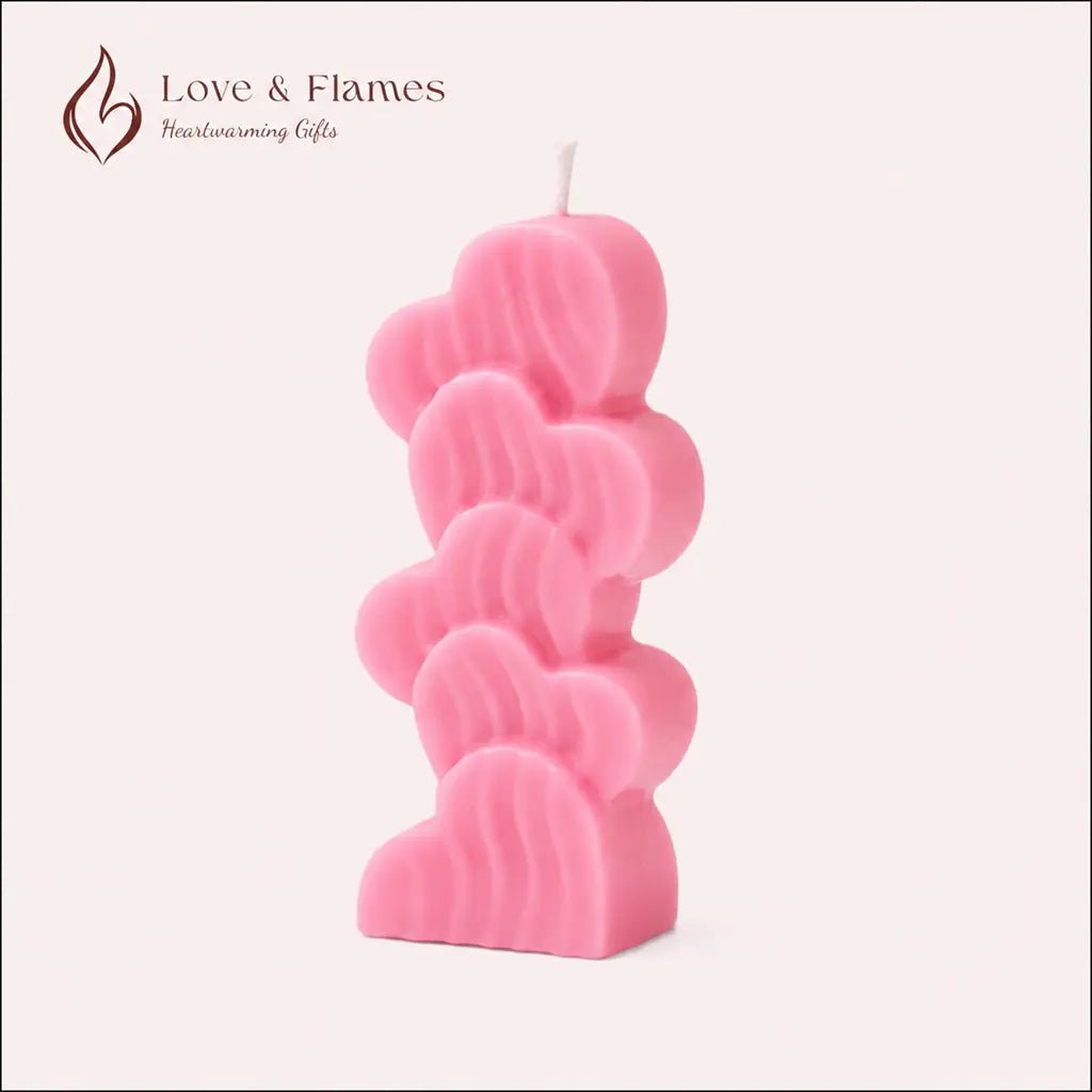 Love Heart Stack Scented Candles for Romantic Gifts & Home Décor - Love & Flames