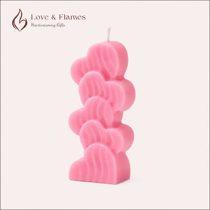 Love Heart Stack Scented Candles for Romantic Gifts & Home Décor - Love & Flames
