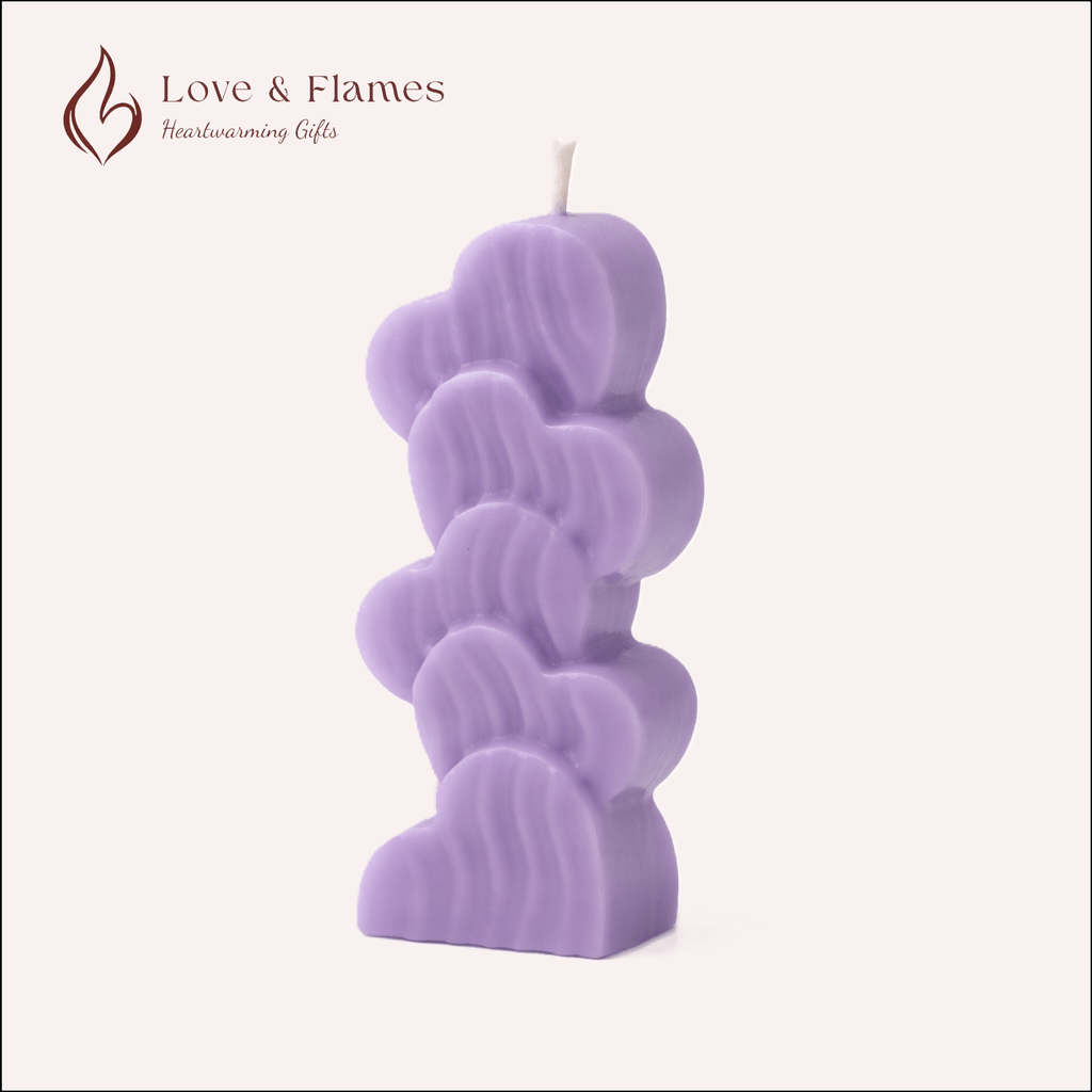 Love Heart Stack Scented Candles – Romantic Candles for Gifts & Home Décor - Love & Flames