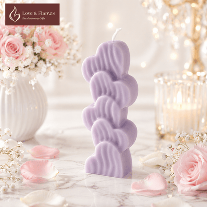 Love Heart Stack Scented Candles – Romantic Candles for Gifts & Home Décor - Love & Flames