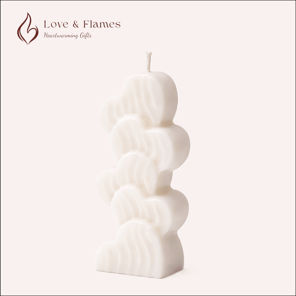 Love Heart Stack Scented Candles – Romantic Candles for Gifts & Home Décor - Love & Flames