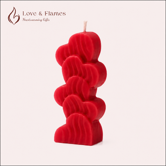 Love Heart Stack Scented Candles – Romantic Candles for Gifts & Home Décor - Love & Flames