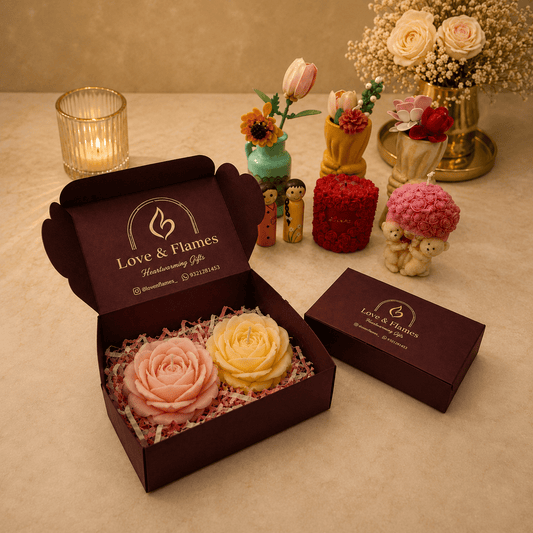 Peony Bloom Luxury Scented Candle Gift Box - Love & Flames