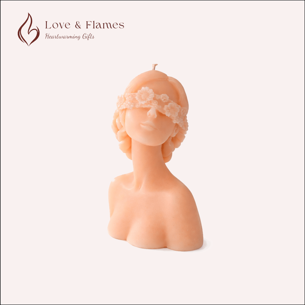 Pretty Woman Scented Candle Color Orange Peach & Fragrance Strawberry - Love & Flames
