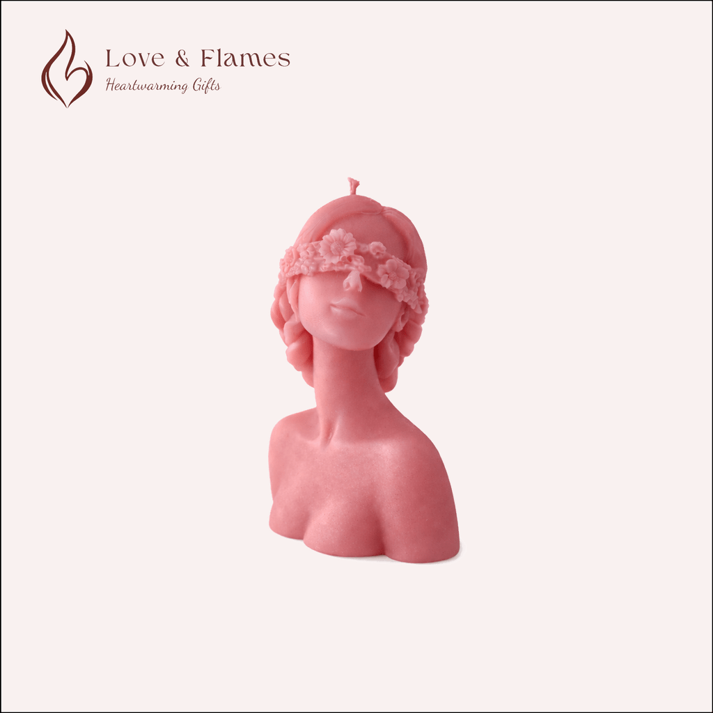 Pretty Woman Scented Candle Color Pink Petal & Fragrance Rose - Love & Flames