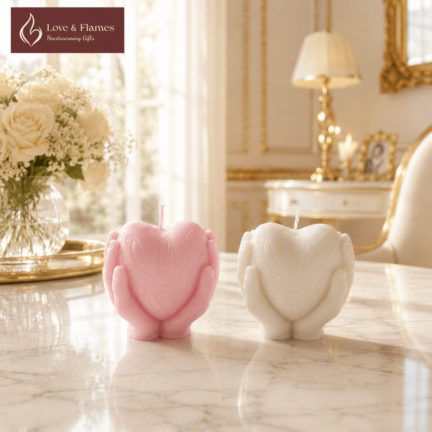 Romantic Heart Scented Candles - Luxury Aromatic Candles for Gifts & Home Décor - Love & Flames