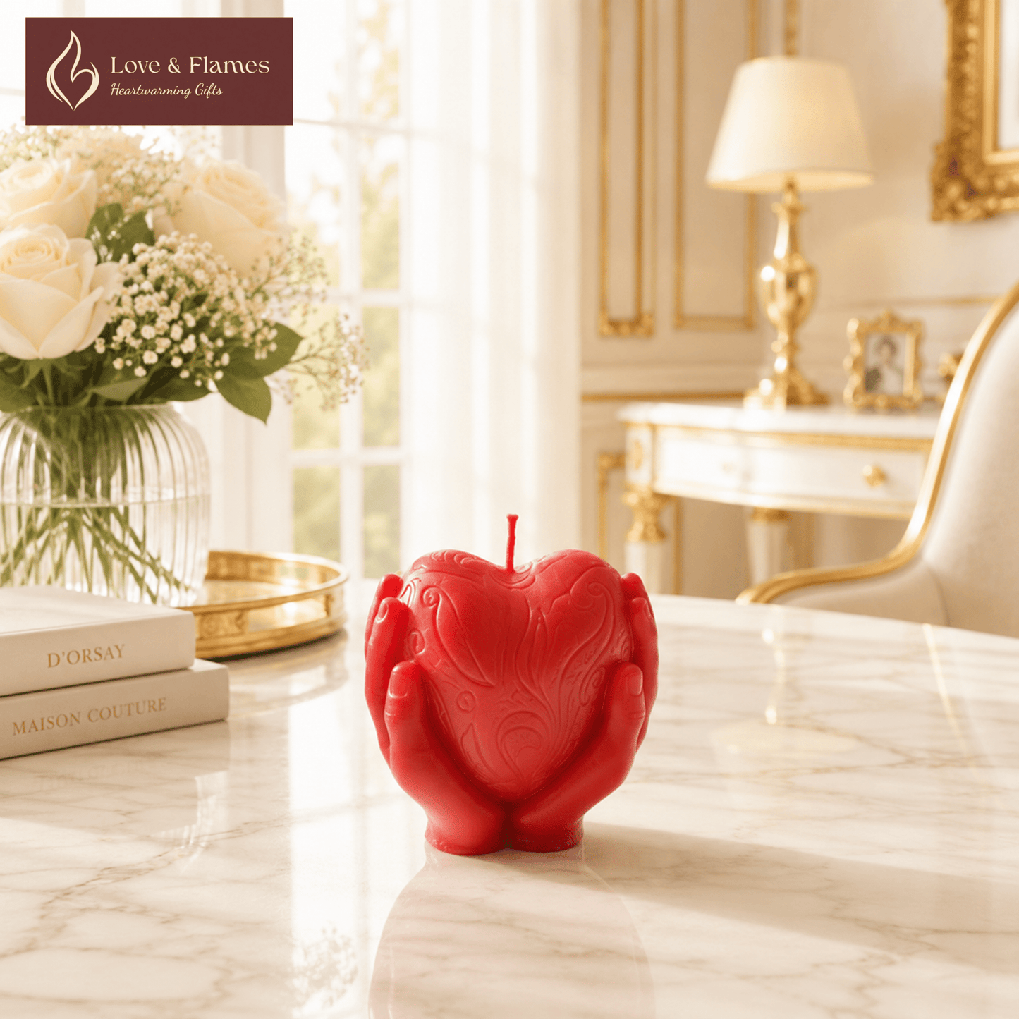 Romantic Heart Scented Candles - Luxury Aromatic Candles for Gifts & Home Décor - Love & Flames