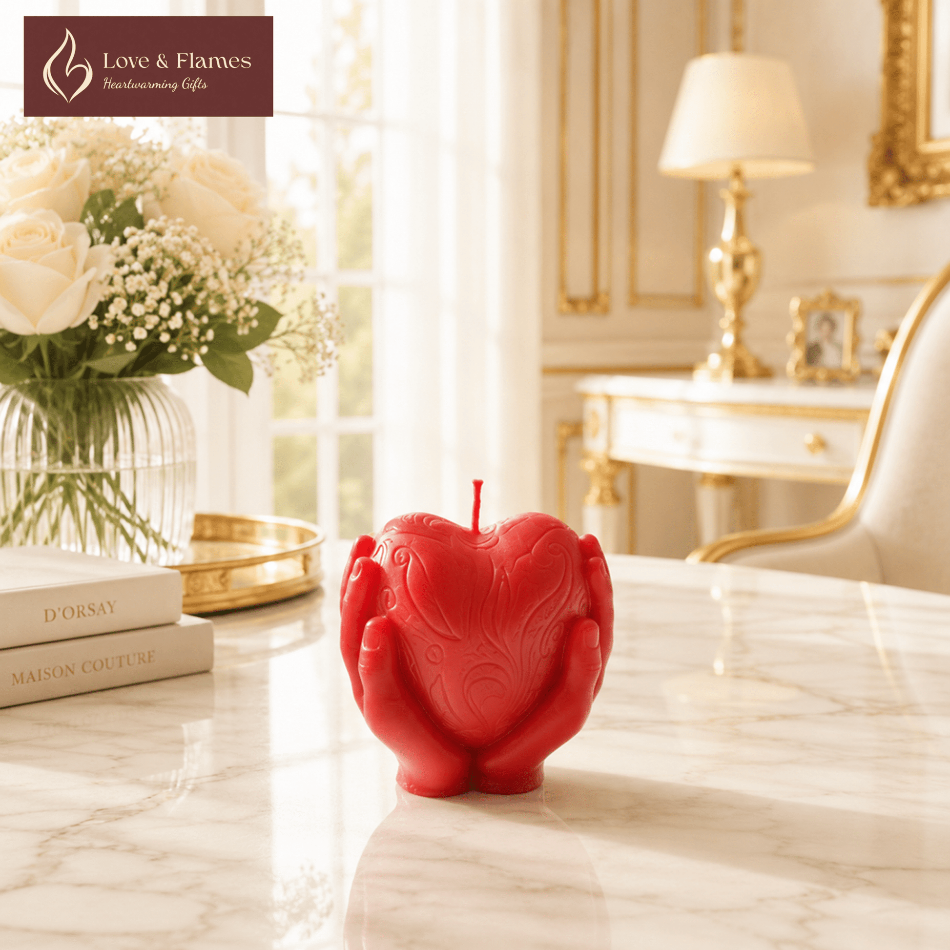 Romantic Heart Scented Candles - Luxury Aromatic Candles for Gifts & Home Décor - Love & Flames