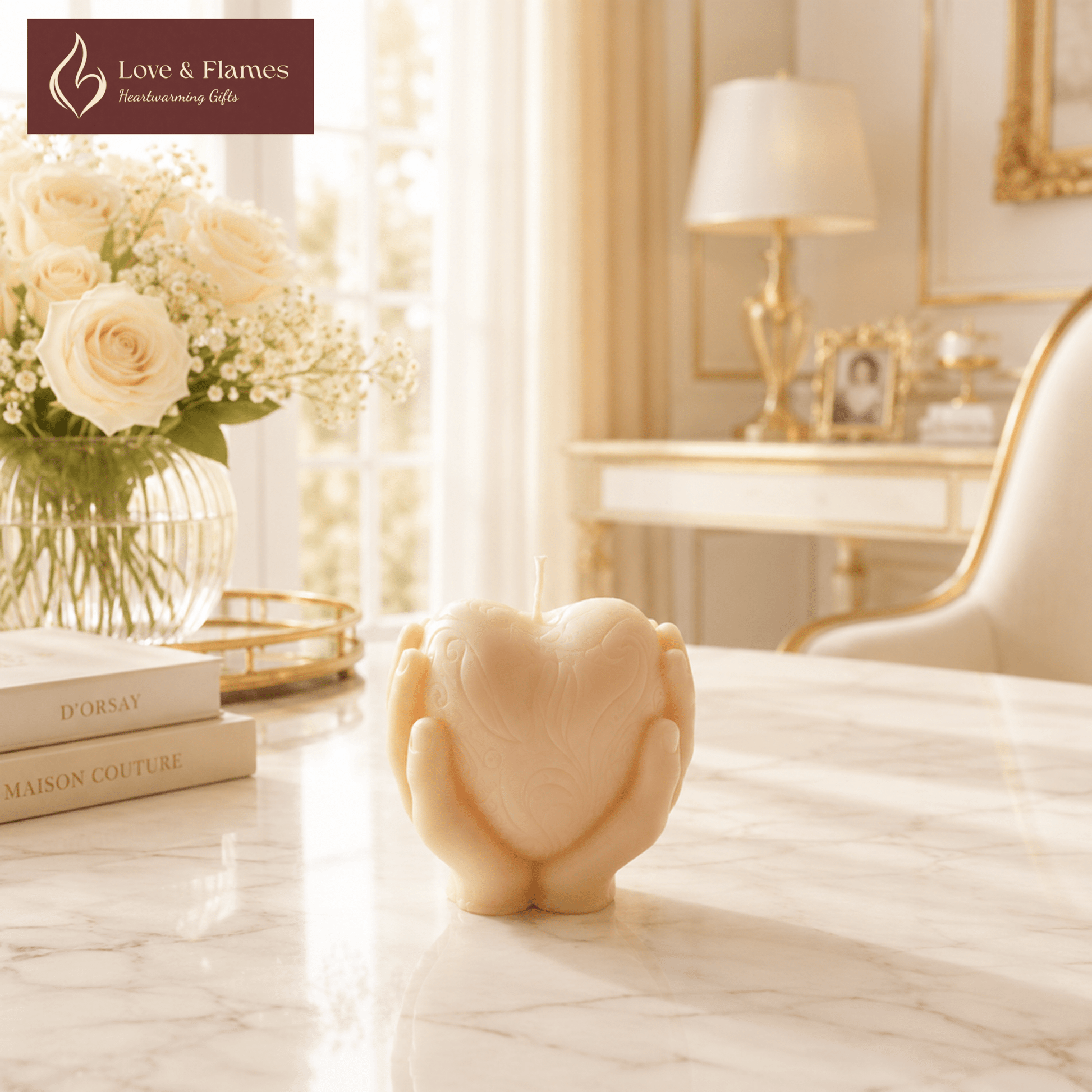 Romantic Heart Scented Candles - Luxury Aromatic Candles for Gifts & Home Décor - Love & Flames