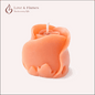 Rose Bud Scented Candle Color Orange Peach & Fragrance Strawberry - Love & Flames