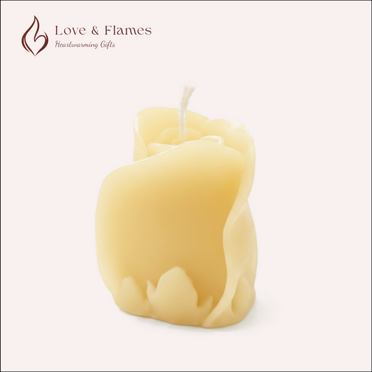 Rose Bud Scented Candle Color Yellow Lemon & Fragrance Jasmine - Love & Flames