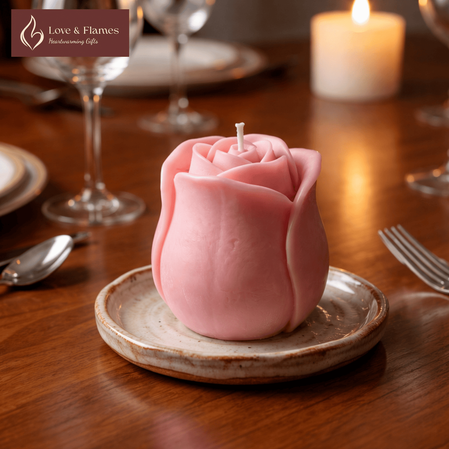 Rose Bud Scented Candles – Long Lasting Floral Aroma for Home & Gifting - Love & Flames