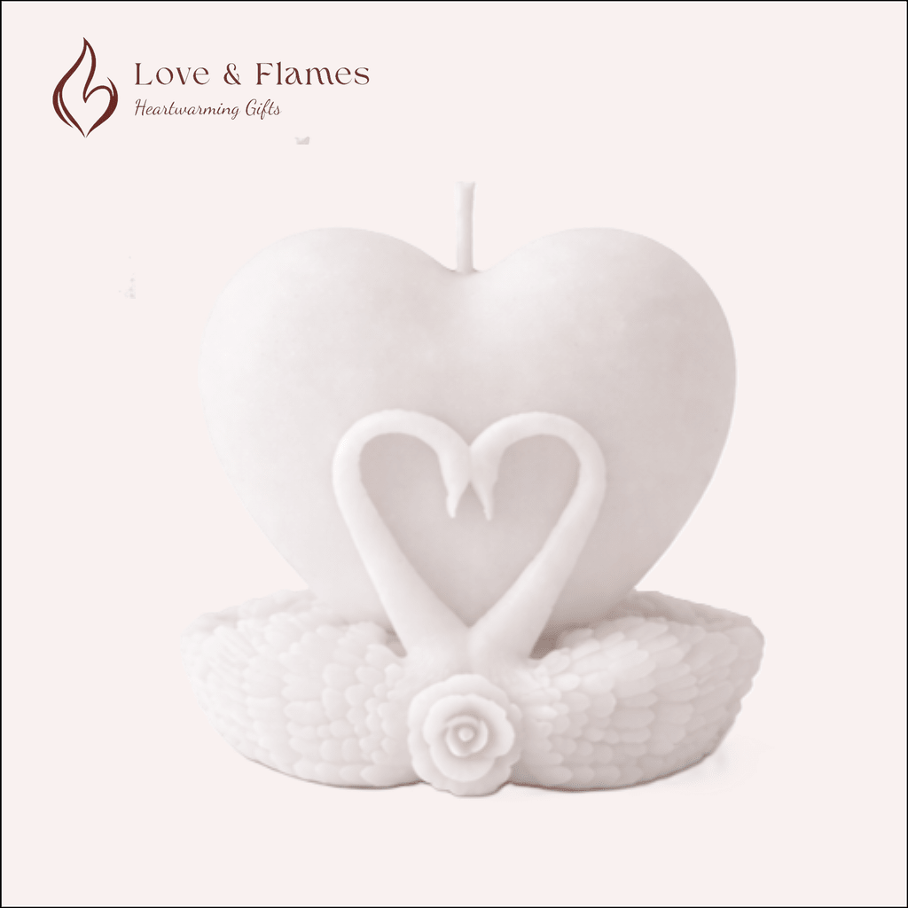 Serene Love Heart Scented Candles for Relaxation & Romantic Décor - Love & Flames