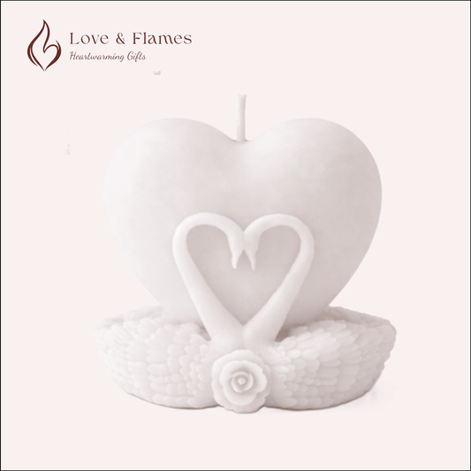 Serene Love Heart Scented Candles for Relaxation & Romantic Décor - Love & Flames
