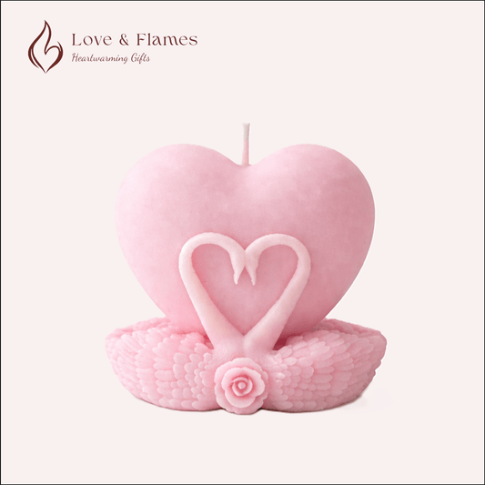 Serene Love Heart Scented Candles for Relaxation & Romantic Décor - Love & Flames