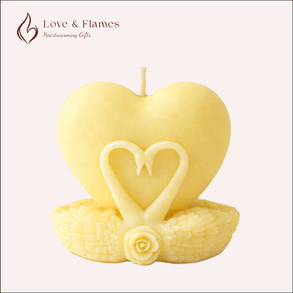 Serene Love Heart Scented Candles for Relaxation & Romantic Décor - Love & Flames