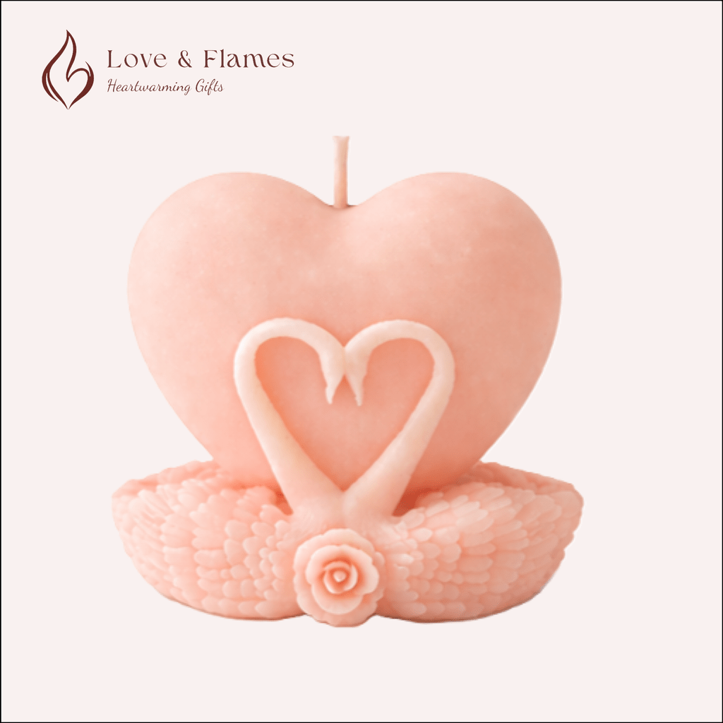 Serene Love Heart Scented Candles for Relaxation & Romantic Décor - Love & Flames