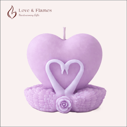 Serene Love Heart Scented Candles for Relaxation & Romantic Décor - Love & Flames