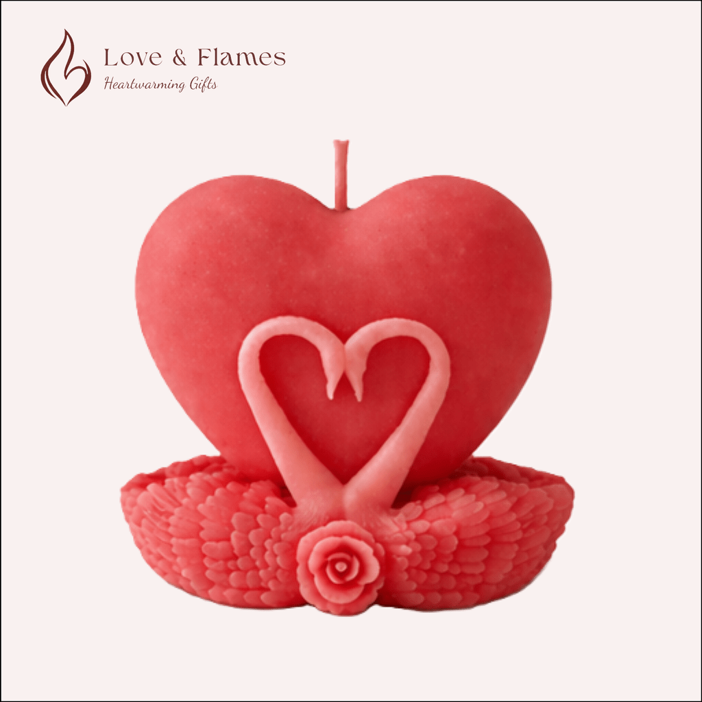 Serene Love Heart Scented Candles for Relaxation & Romantic Décor - Love & Flames