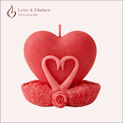 Serene Love Heart Scented Candles for Relaxation & Romantic Décor - Love & Flames