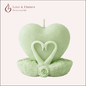 Serene Love Heart Scented Candles for Relaxation & Romantic Décor - Love & Flames