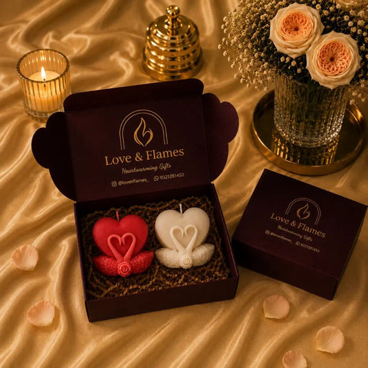 Serene Love Luxury Scented Candle Gift Box - Love & Flames