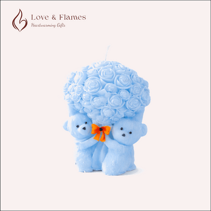 Teddy Bear Bouquet Scented Candles for Home Decor, Gifts & Relaxation - Love & Flames