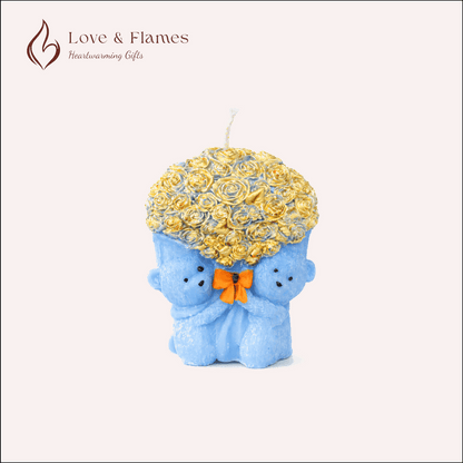 Teddy Bear Bouquet Scented Candles for Home Decor, Gifts & Relaxation - Love & Flames