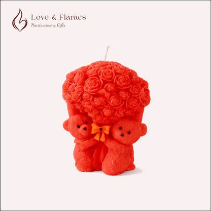 Teddy Bear Bouquet Scented Candles for Home Decor, Gifts & Relaxation - Love & Flames