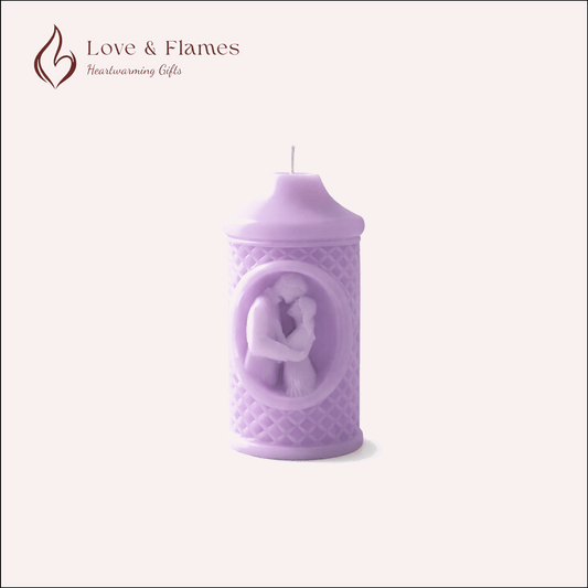 Two Souls Lovers Scented Candle Color Purple Lavender & Fragrance Lavender - Love & Flames