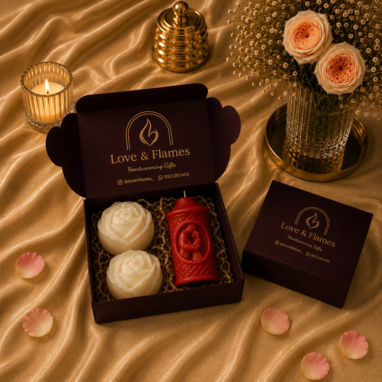 Two Souls Luxury Scented Candle Gift Box - Love & Flames