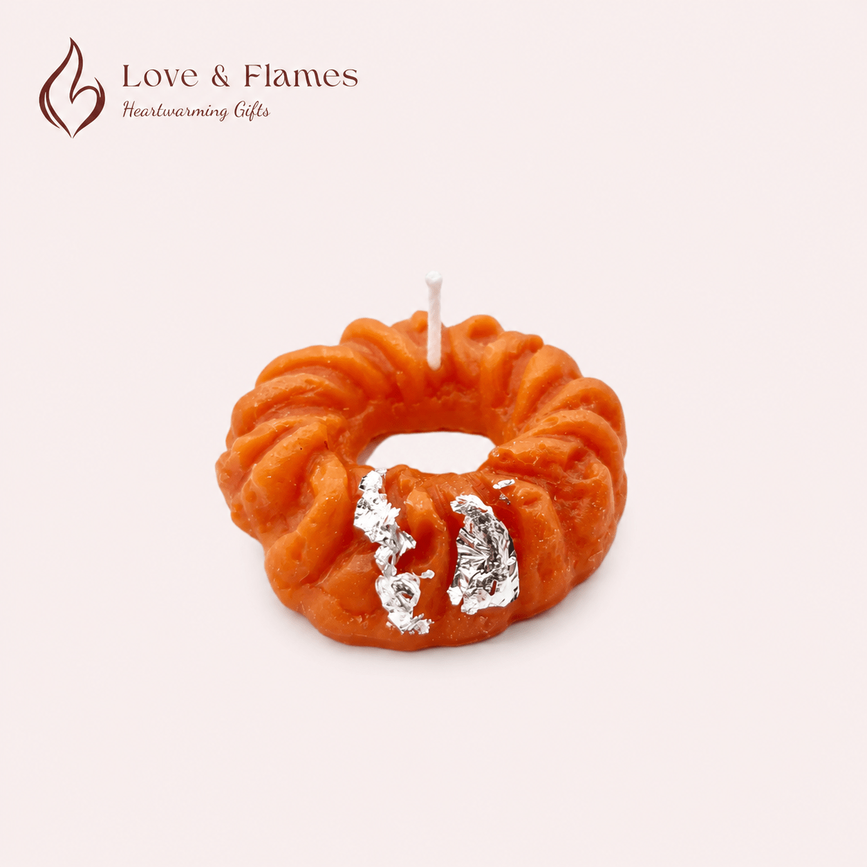 Zero Sugar Imarti Scented Candle Color Orange Tangerine & Fragrance Kesar - Love & Flames
